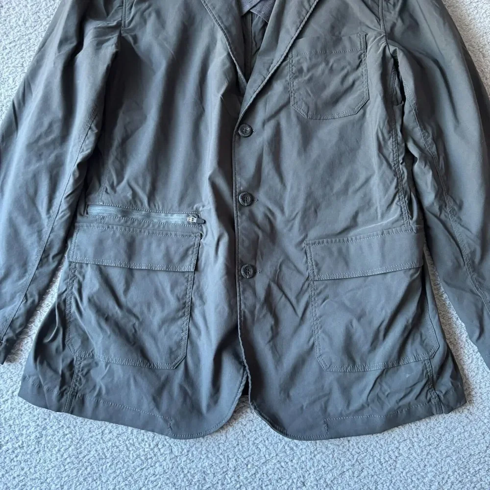 NEW Eddie Bauer Blazer Mens 46 Gray Travex Voyager Jacket Sport Coat Performance